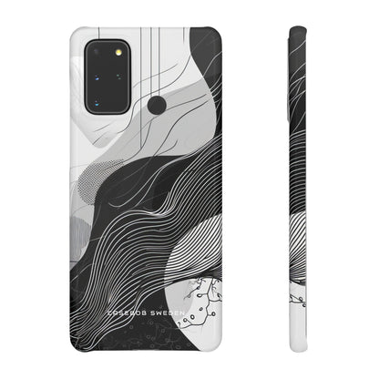 Fluid Rhythms: Monochrome Line Flow Samsung S20 - Slim Phone Case