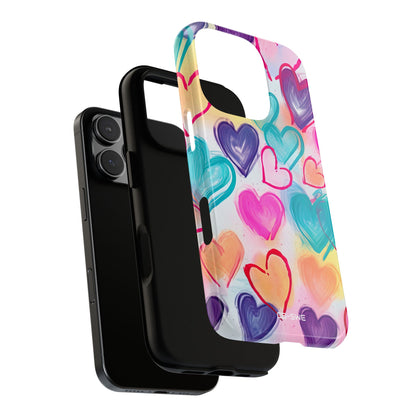 Hearts Dance Playfully - iPhone Case