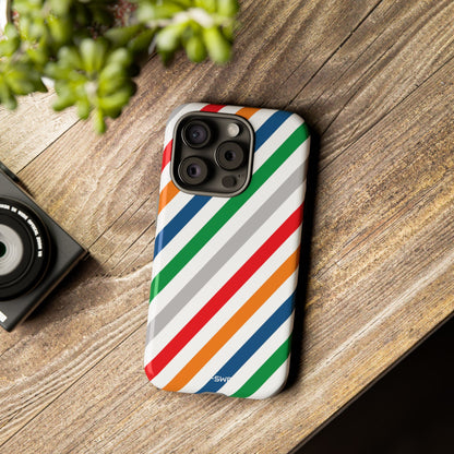 Vibrant Geometric Stripes - iPhone Case