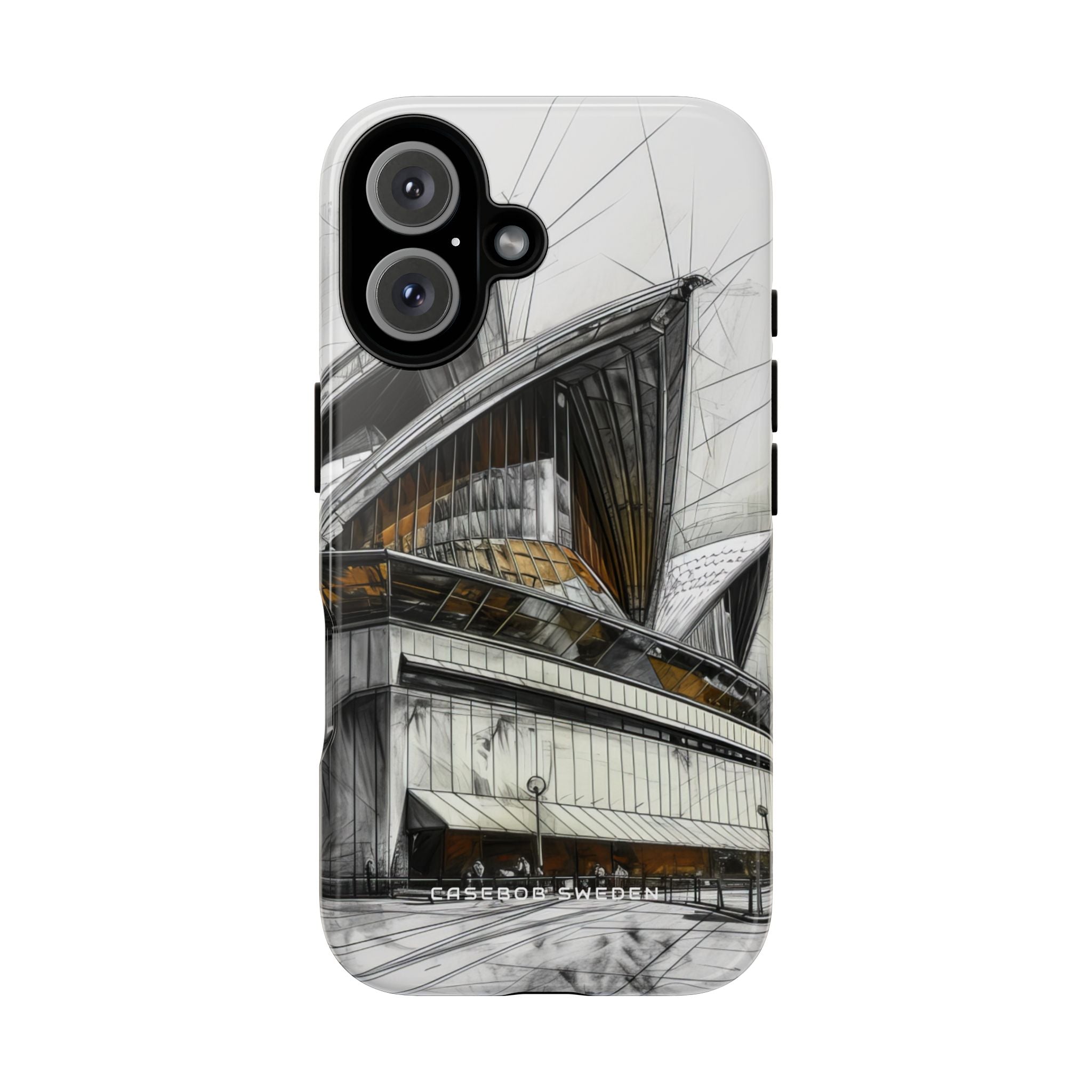 Architectural Curves in Line Formation iPhone 16 - Tough Phone Case