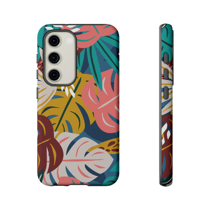 Tropical Leaf Mono - Protective Phone Case