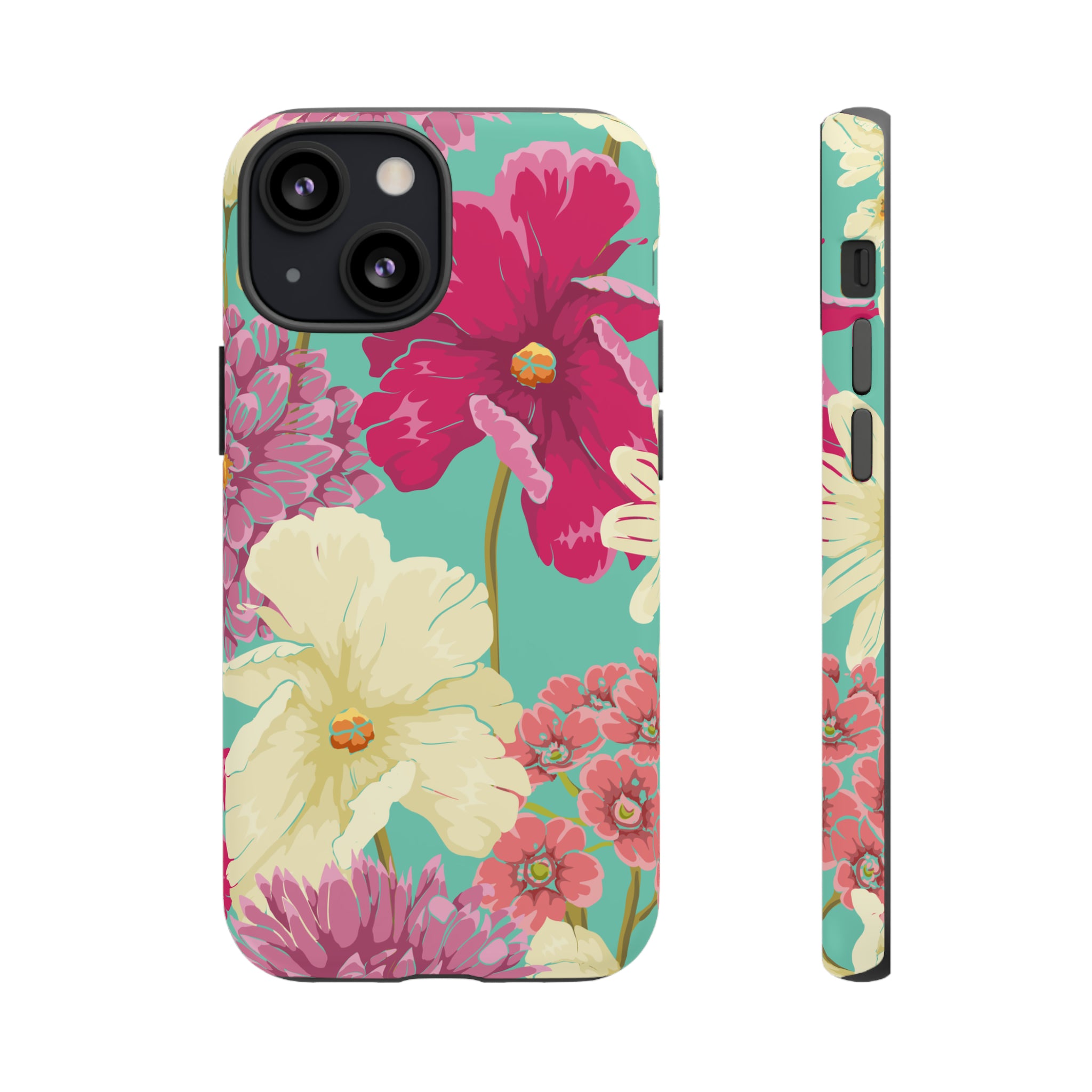 Colorful flowers in watercolor iPhone case - Protective Phone Case