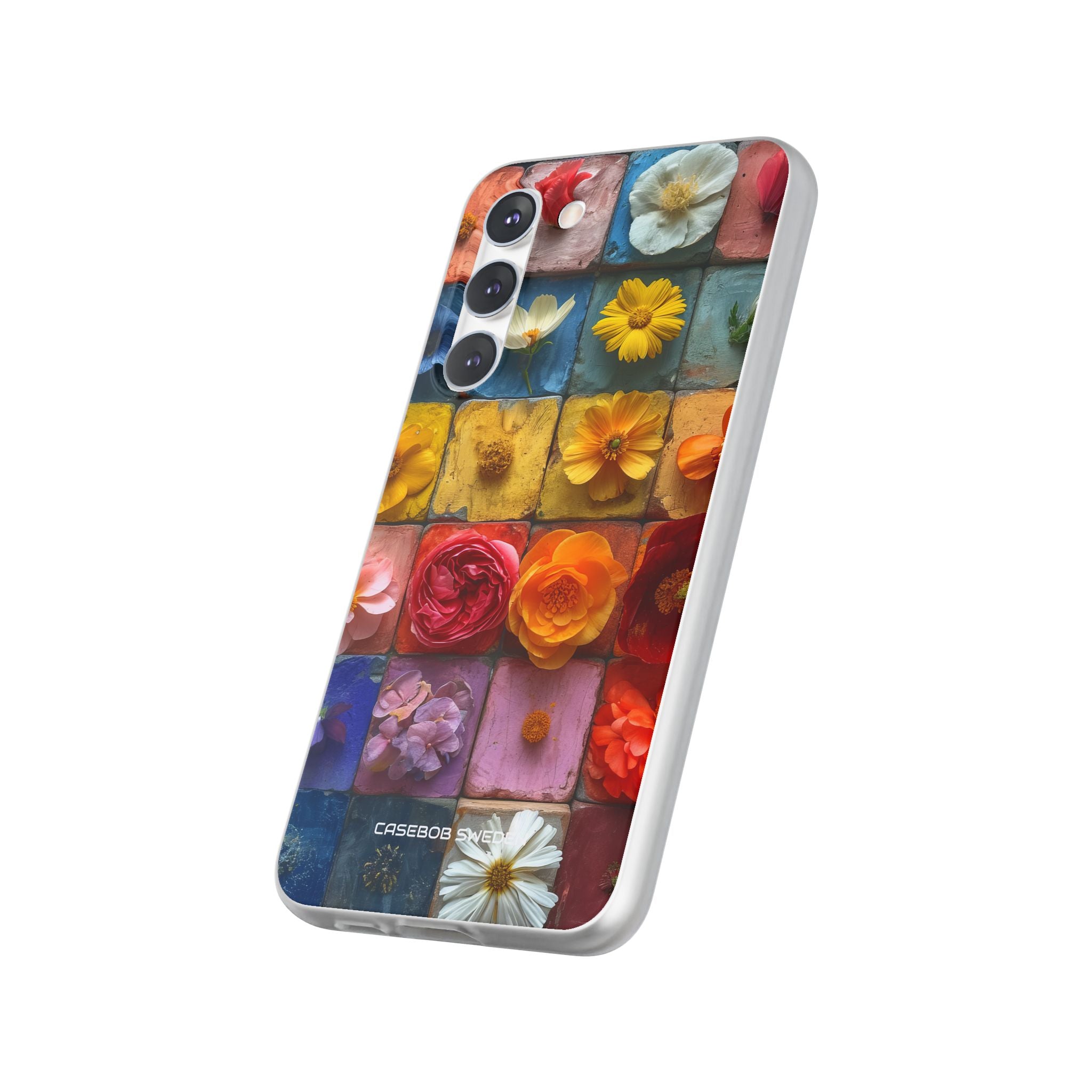 Vibrant Floral Tiles - Flexi Samsung S23 Phone Case