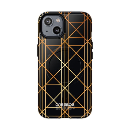 Golden Geometric Elegance iPhone 14 - Tough+