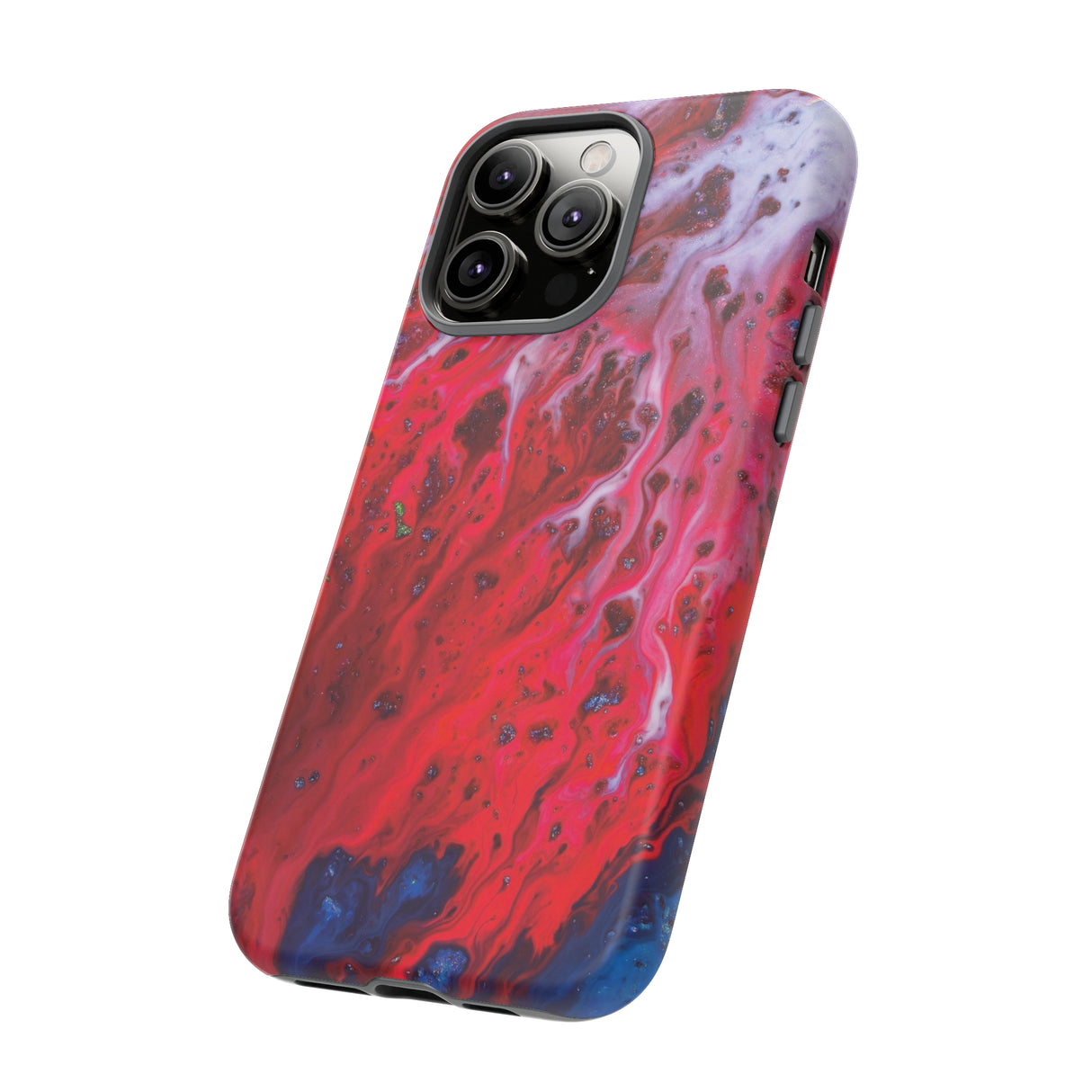 Bright Red Ink Art iPhone Case (Protective) Phone Case