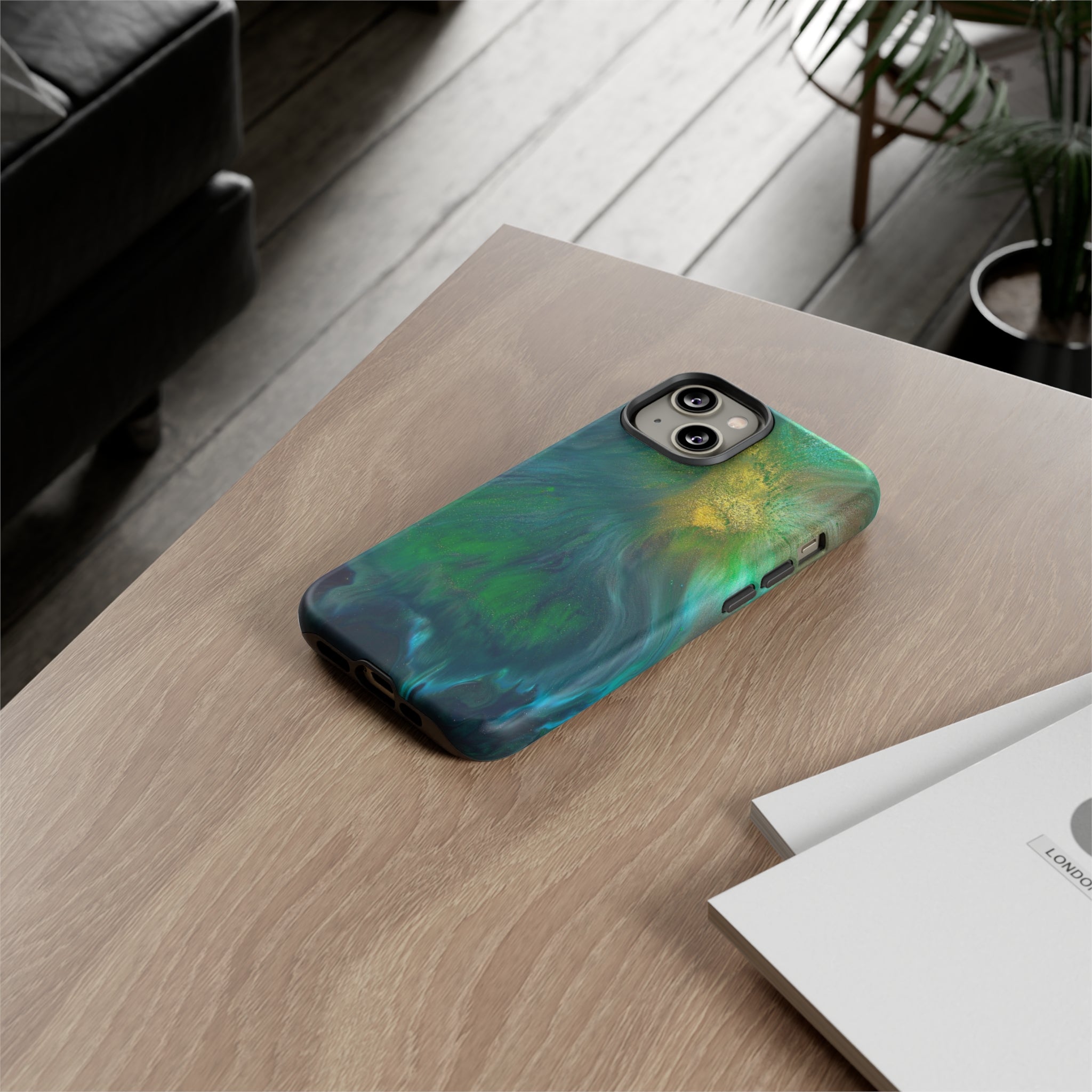 Beryll Green Ink Art iPhone Case (Protective) Phone Case