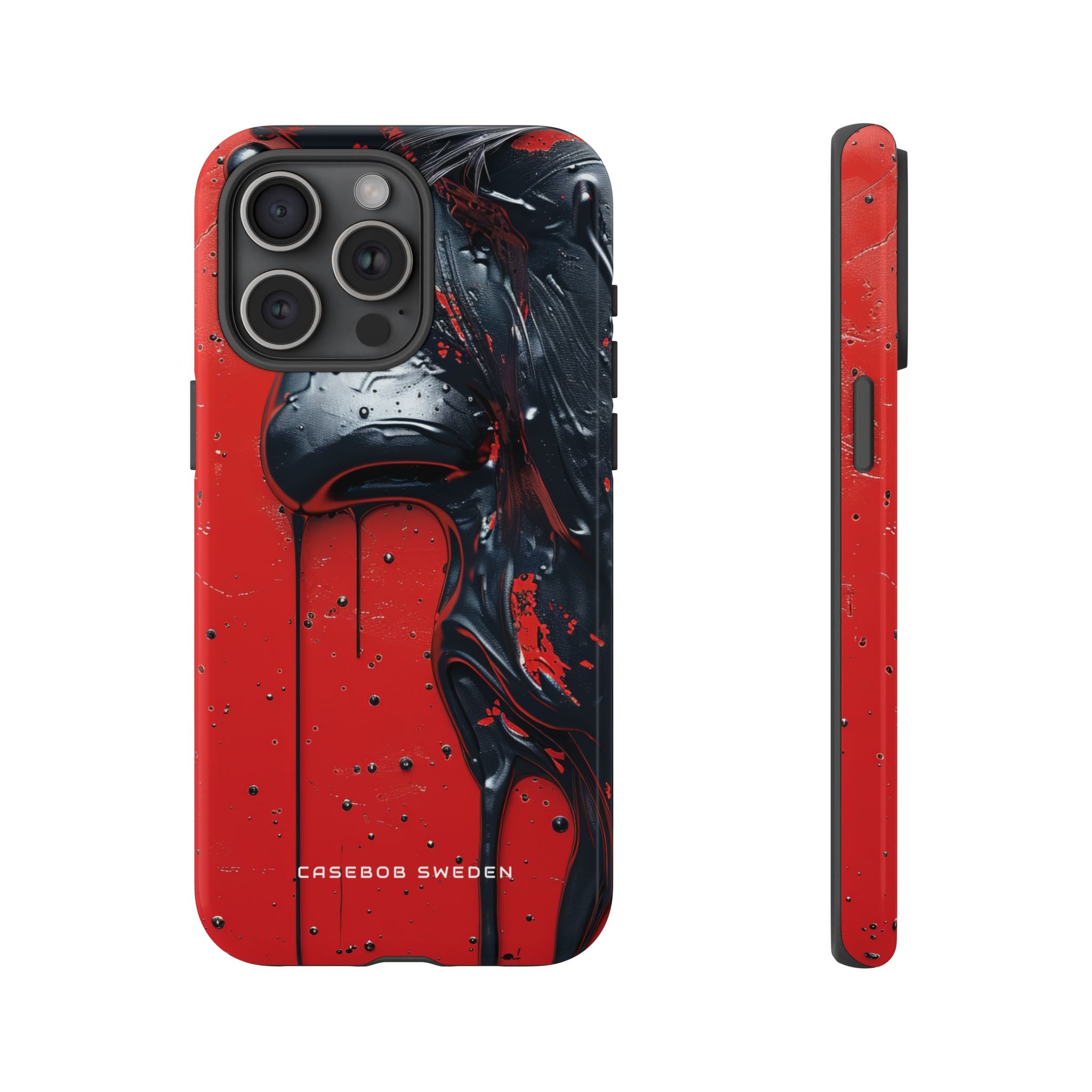 Textured Crimson Bloom iPhone 15 - Tough Phone Case