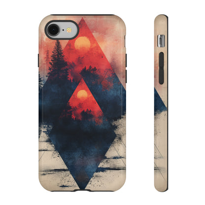 Pastel Triangle Forest Dusk - Protective Phone Case