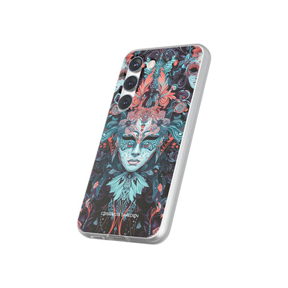 Mystic Teal Coral Mask - Flexi Samsung S23 Phone Case