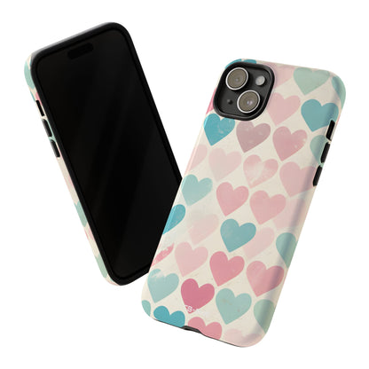 Retro Hearts Symmetry - iPhone Case