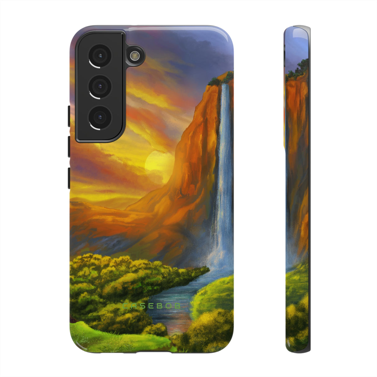 Fantasy Landscape with Waterfall - Protective Phone Case