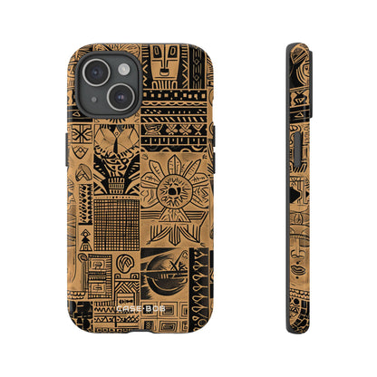 Tribal Faces iPhone 15 Case - Tough