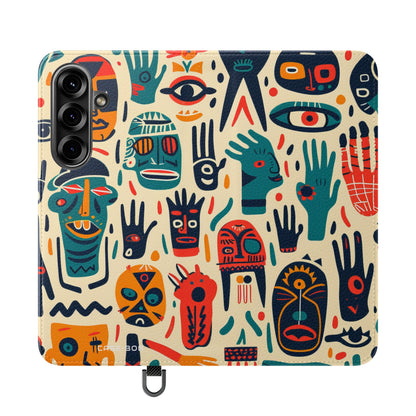 Tribal Faces - Samsung S25 Case - Lompakko