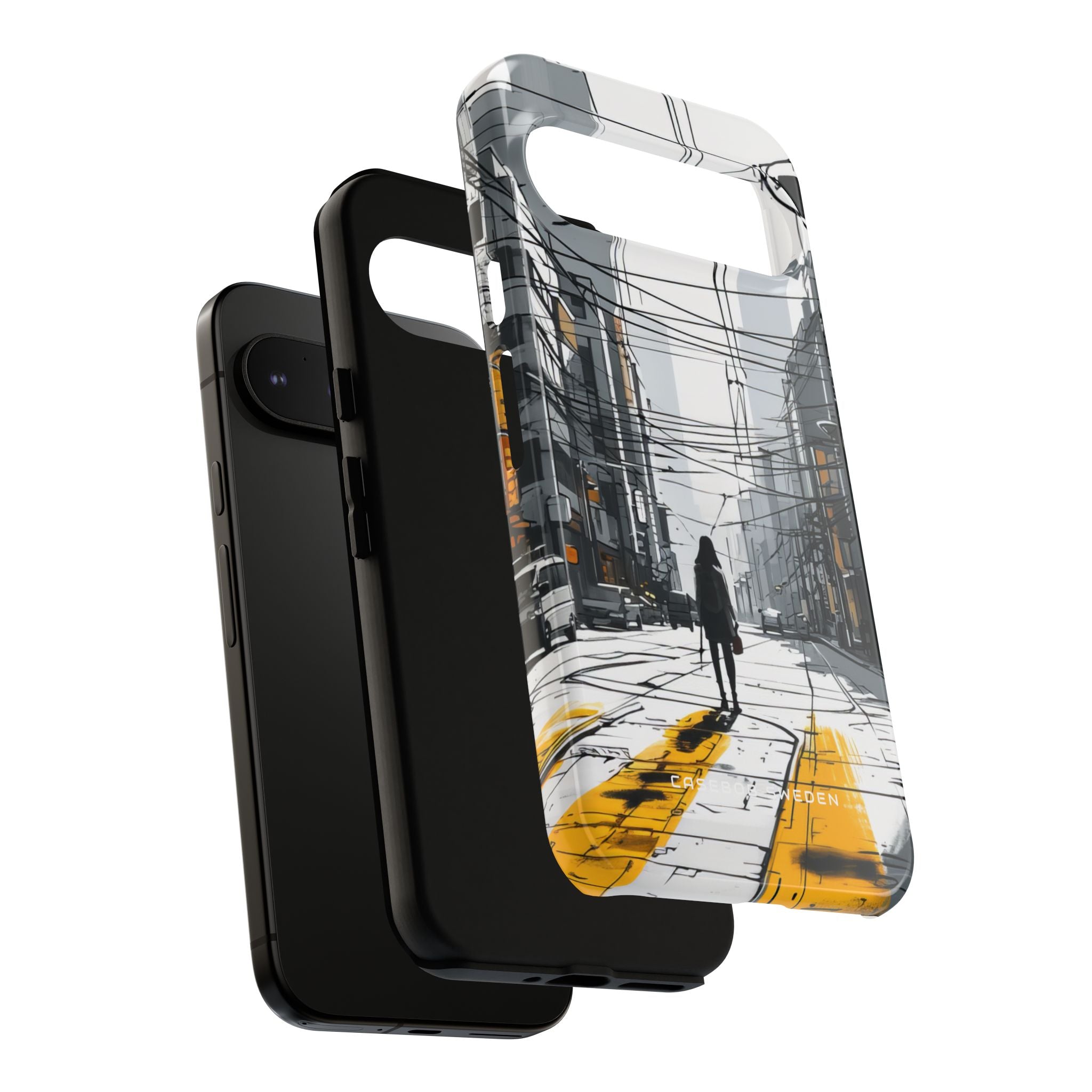 Urban Linework Perspective Google Pixel 9 - Tough Phone Case