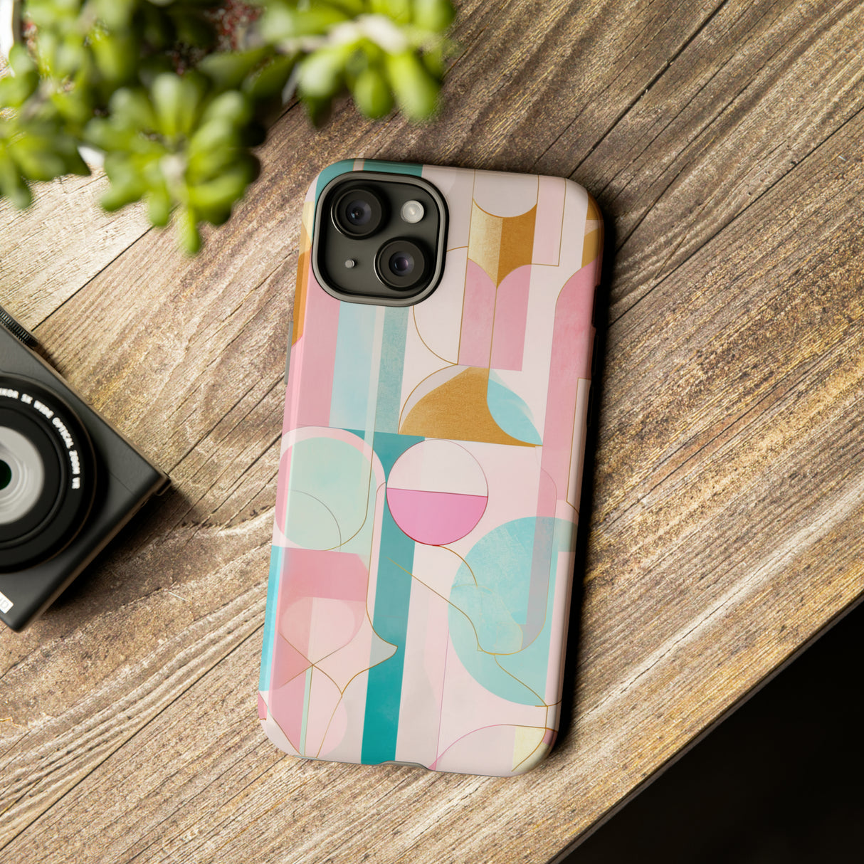 Deco Pink Geometric Fusion - Protective Phone Case