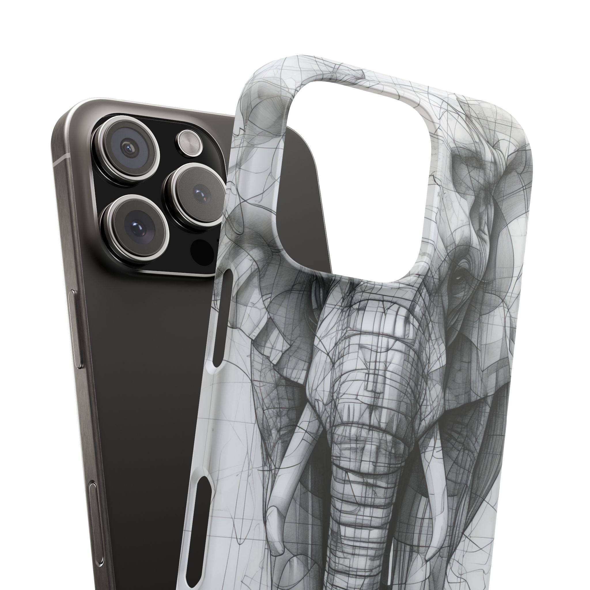 Elephant Line Geometry iPhone 16 - Slim Phone Case