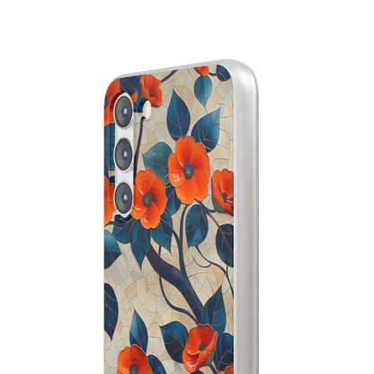 Orangenblüten Mosaik Harmonie Samsung S23 - Flexi Handyhülle