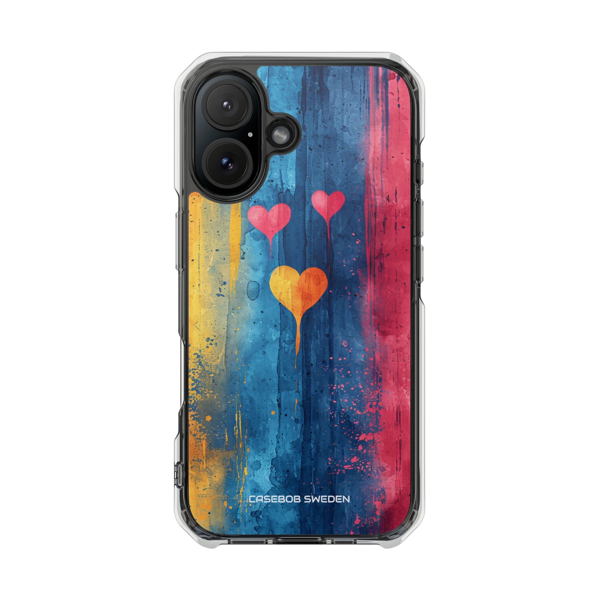 Hearts Watercolor Art - Clear Impact iPhone 16 Phone Case