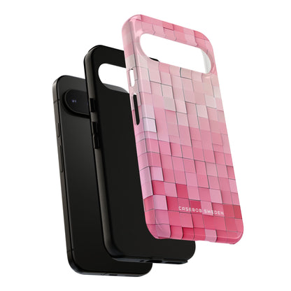 Pink Gradient Squares Google Pixel 9 - Tough Phone Case