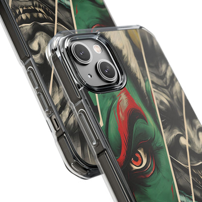Striking Japanese Mask Art Vivid Colors iPhone 14 - Impact Clear+