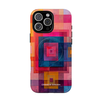 Vibrant Geometry - Tough + MagSafe® iPhone 16 Phone Case