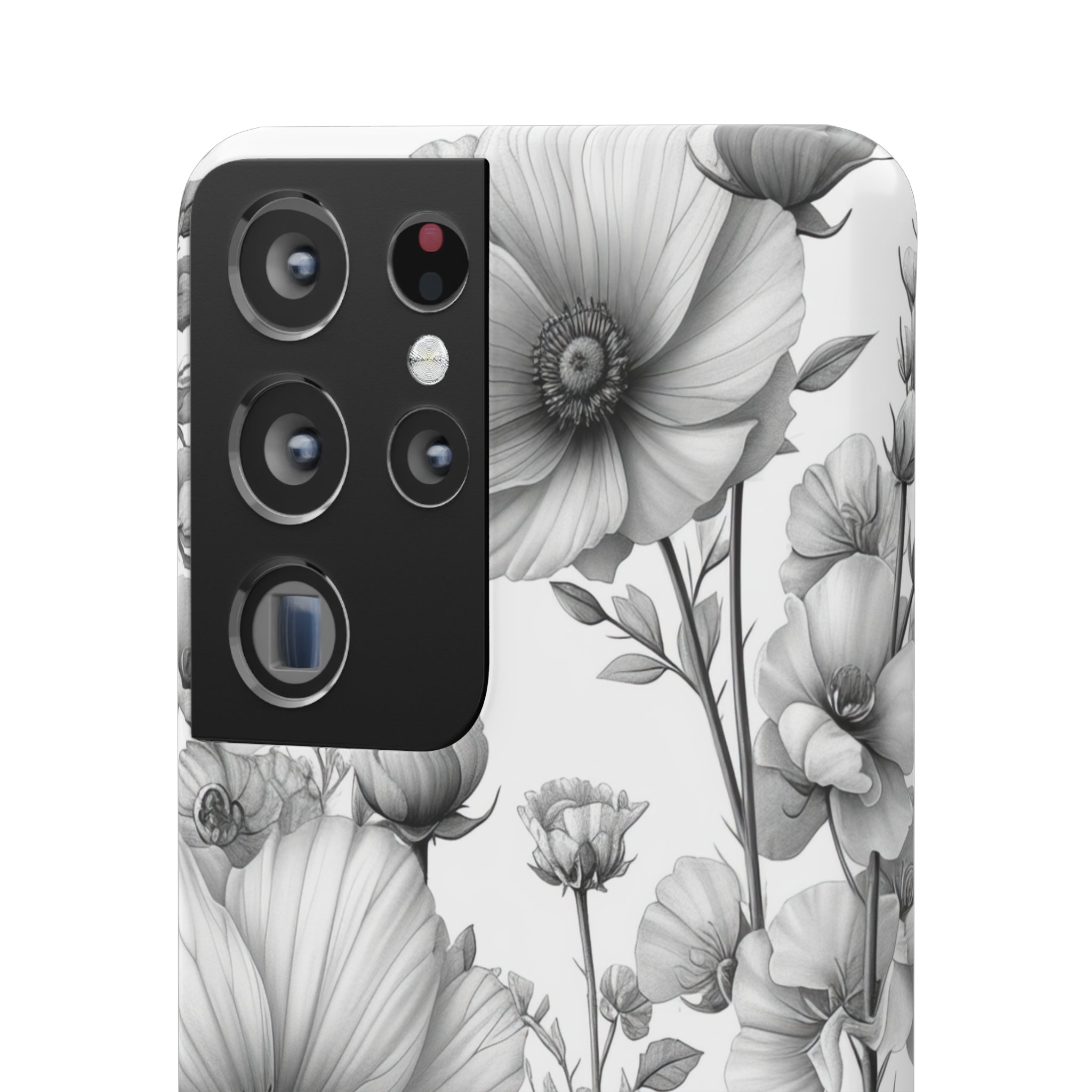 Monochrome Flora | Slim Phone Case for Samsung