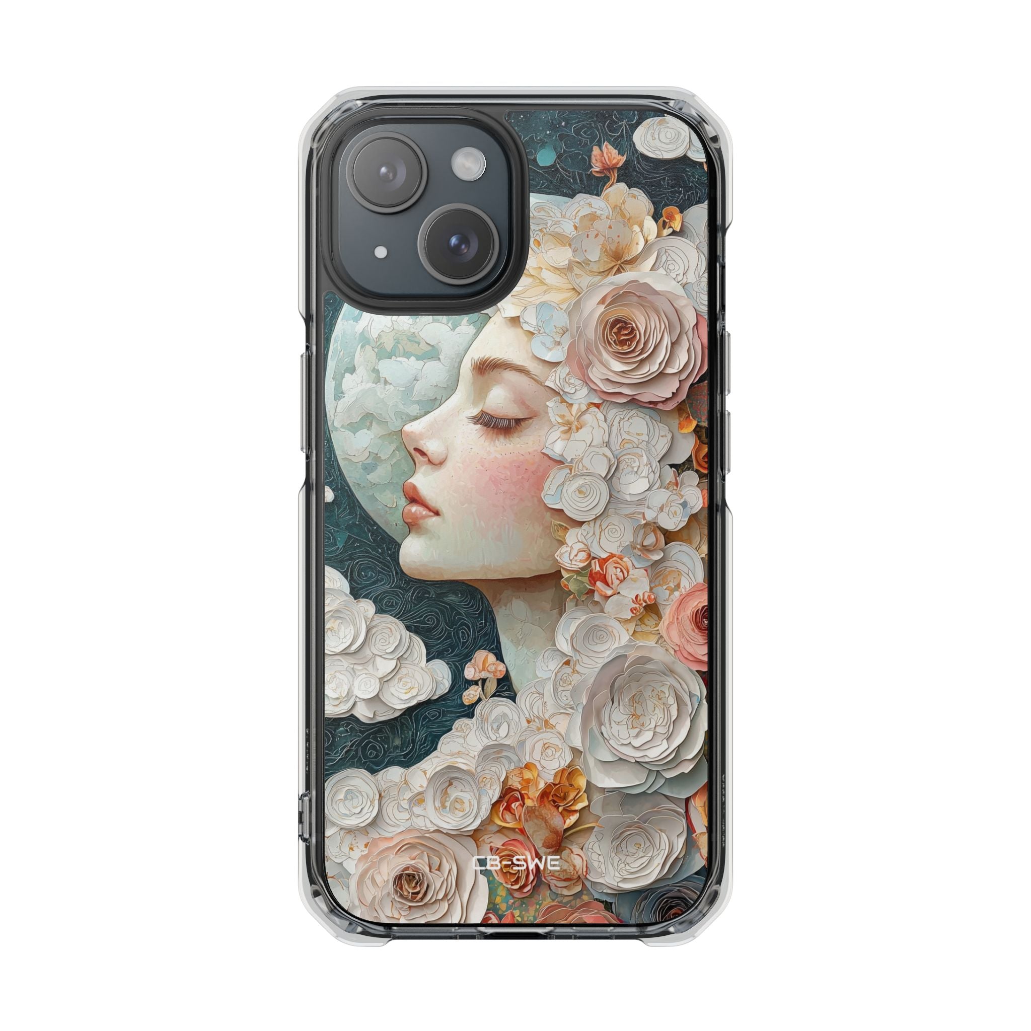 Moon Embraces Flowers iPhone Case - Impact