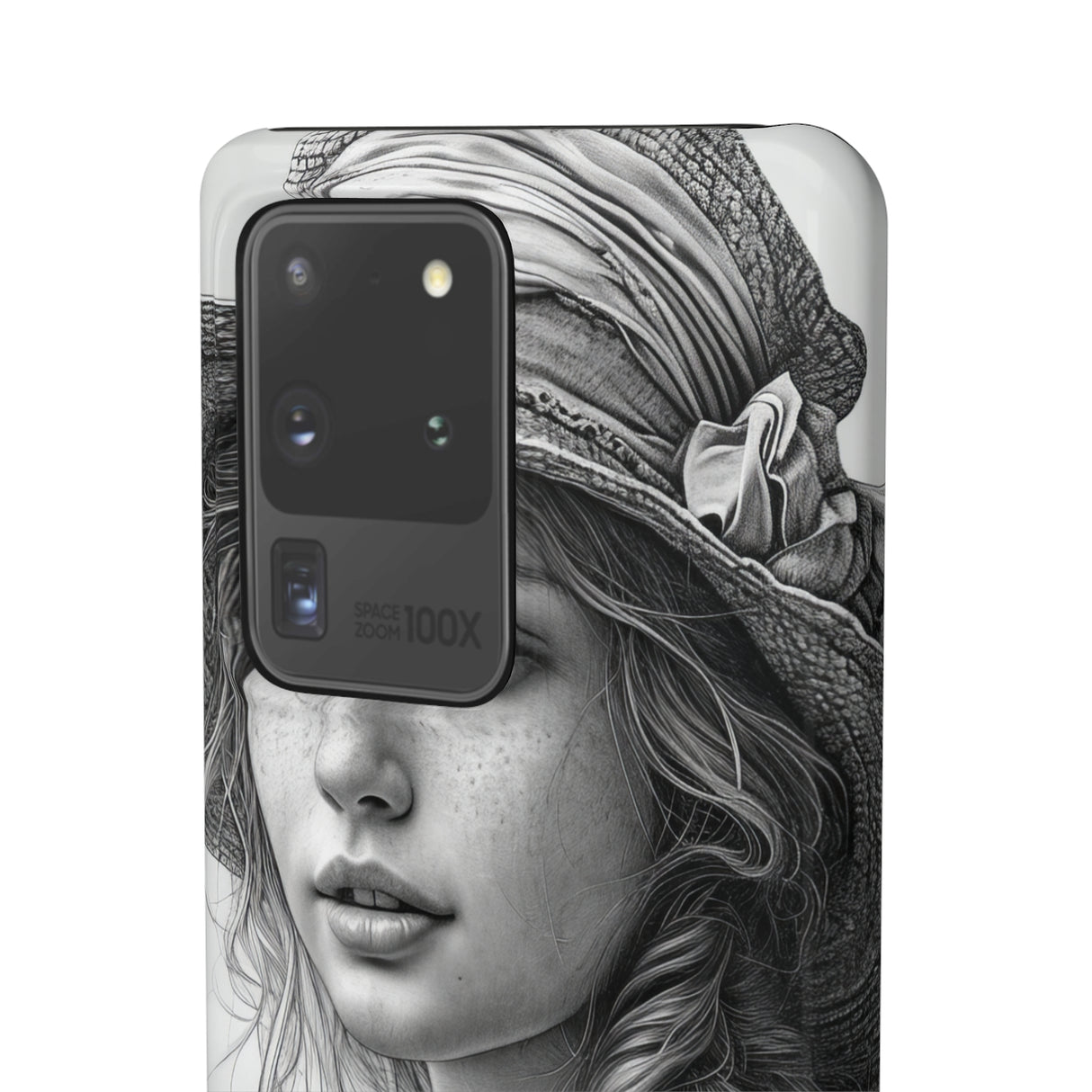 Serene Sketch Portrait | Slim Phone Case for Samsung