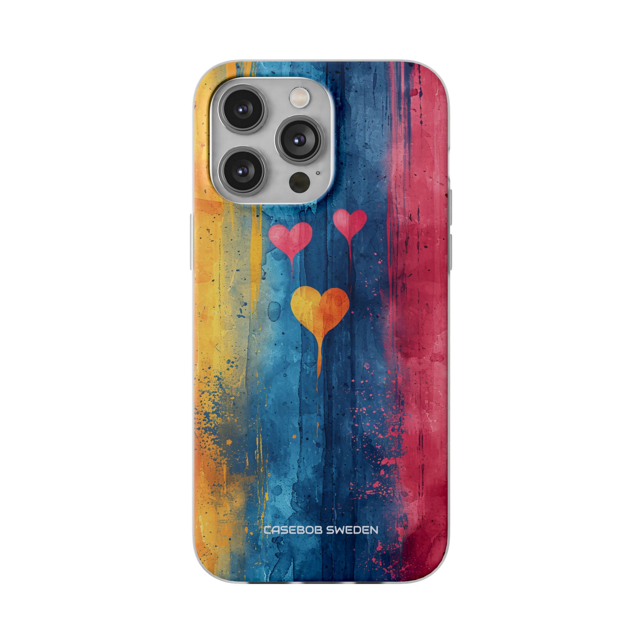 Hearts Watercolor Art - Flexi iPhone 14 Phone Case