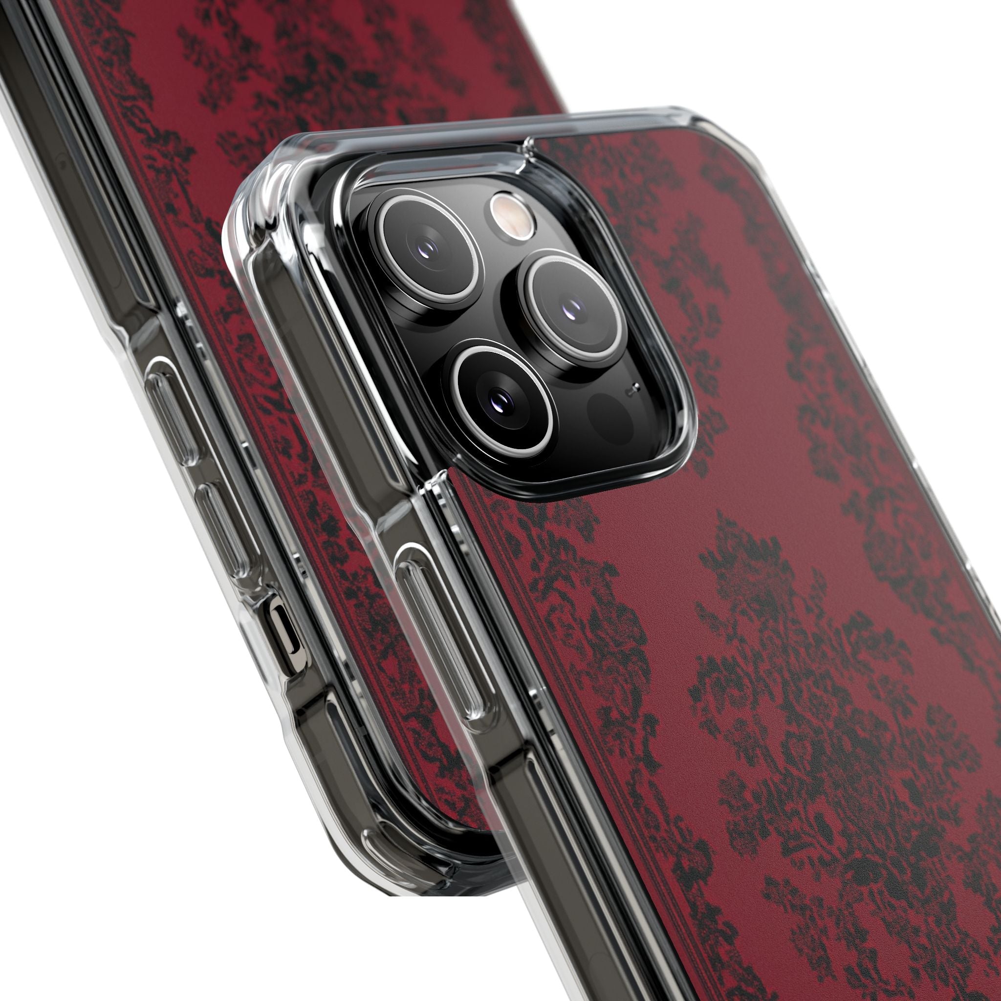 Gothic Crimson Elegance iPhone 14 - Clear Impact Phone Case