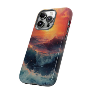 Pastel Waves at Sundown - Protective Phone Case