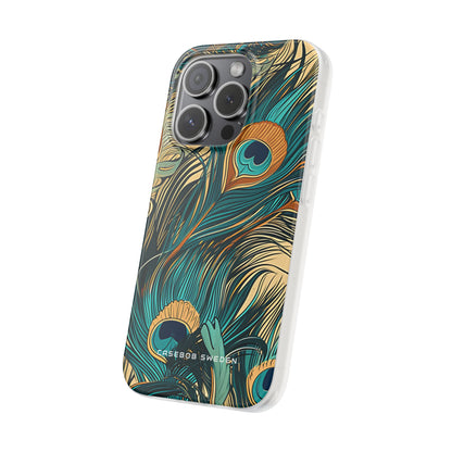 Jugendstil Pfau Eleganz iPhone 15 - Flexi Handyhülle