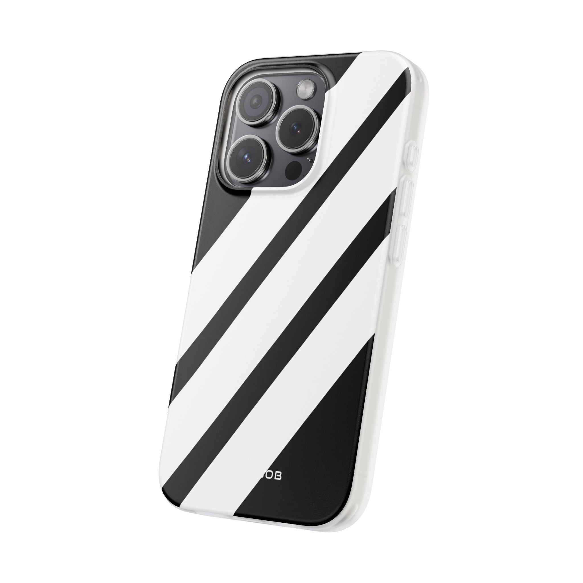 Diagonal Bands Noir iPhone 15 Pro Case - Soft