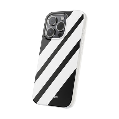 Diagonal Bands Noir iPhone 15 Pro Case - Soft