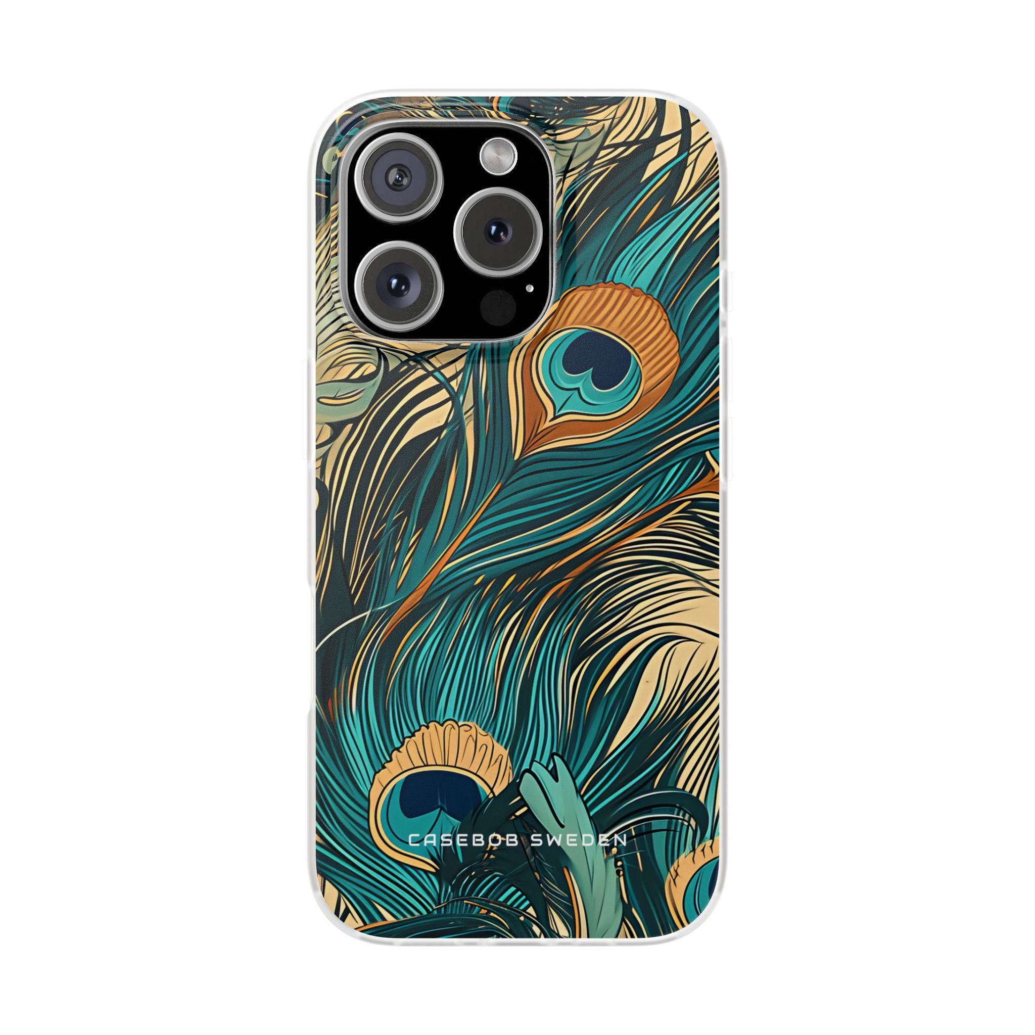 Jugendstil Pfau Eleganz iPhone 16 - Flexi Handyhülle