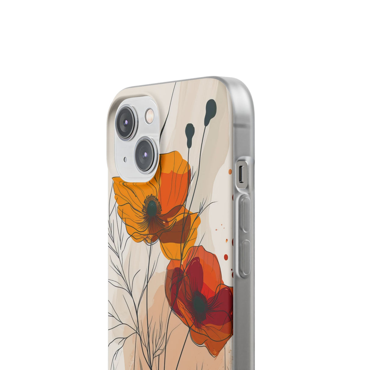 Fiery Floral Abstraction | Flexible Phone Case for iPhone