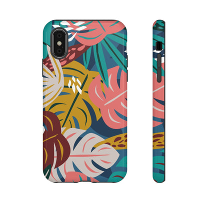 Tropical Leaf Mono - Protective Phone Case