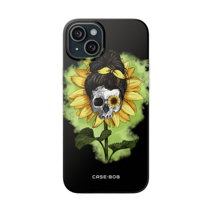 Sunflower Skull iPhone 15 Plus Case - Soft