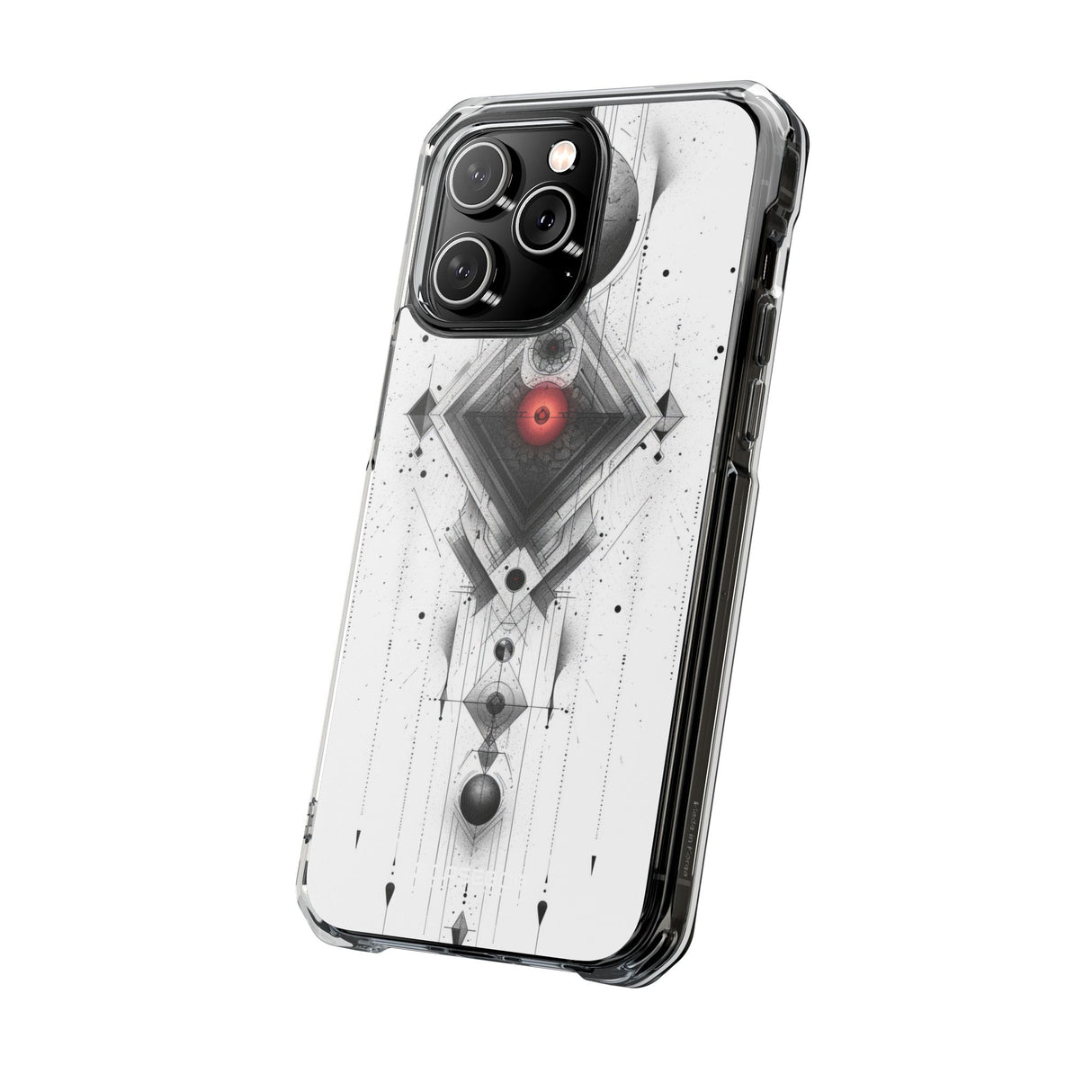 Red Geometry Harmony - Phone Case for iPhone (Clear Impact - Magnetic)