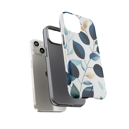 Navy Leaf Veins iPhone 14 Case - Tough