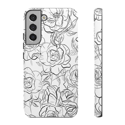 Intricate Rose Sketches - Samsung Case