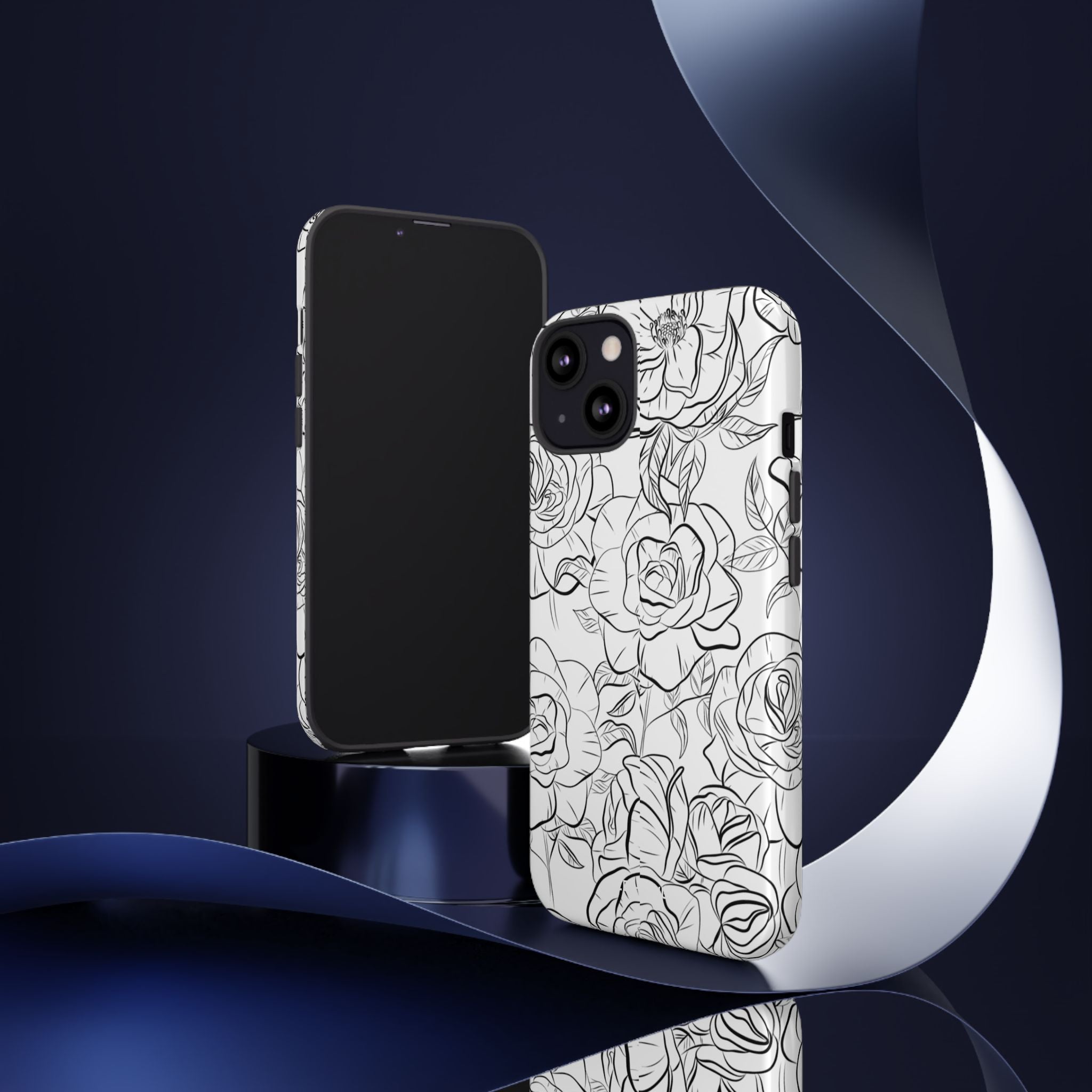 Intricate Rose Sketches - iPhone Case