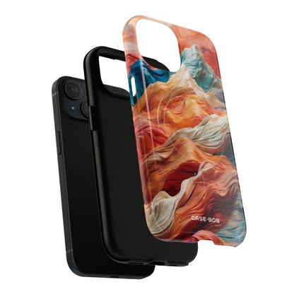 Fabric Peaks Cream iPhone 15 Case - Tough+