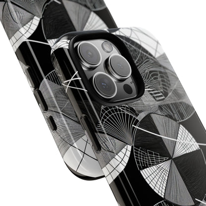 Labirinto a Cerchio Monocromatico iPhone 16 - Tough