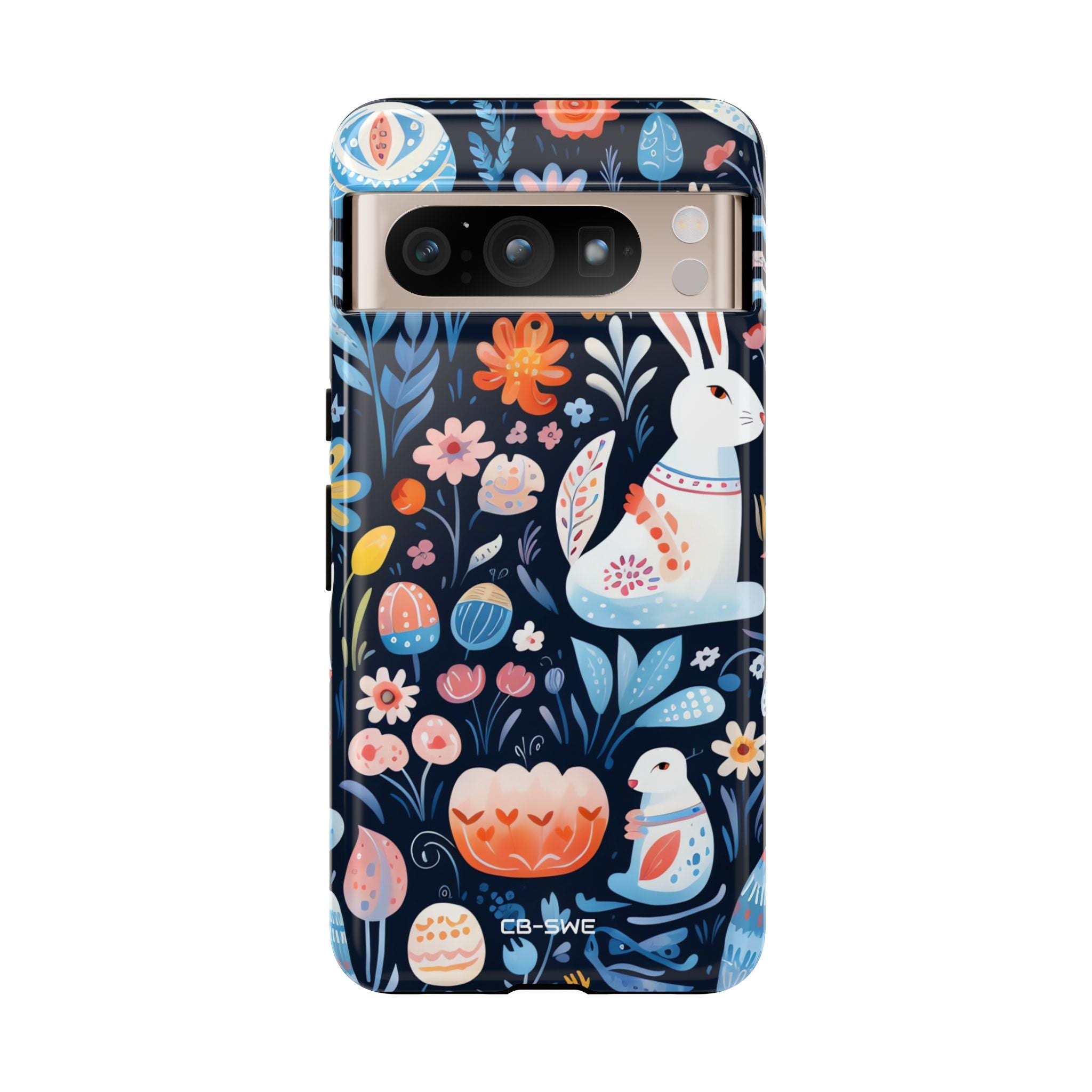 Bunnies Play Among Flowers - Google Pixel Case