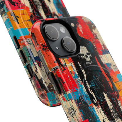 Spiky Skull Silhouette iPhone 15 Case - Tough+