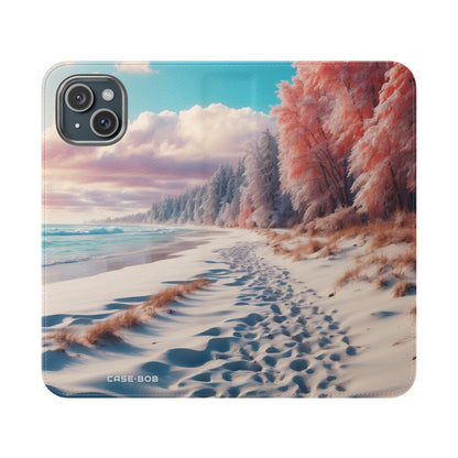 Snowy Footprints - iPhone 15 Plus Case - Wallet
