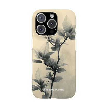 Beige Branch Art - Slim iPhone 16 Phone Case