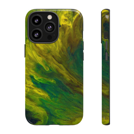 Neon Yellow Ink Art iPhone Case (Protective) iPhone 13 Pro Glossy Phone Case