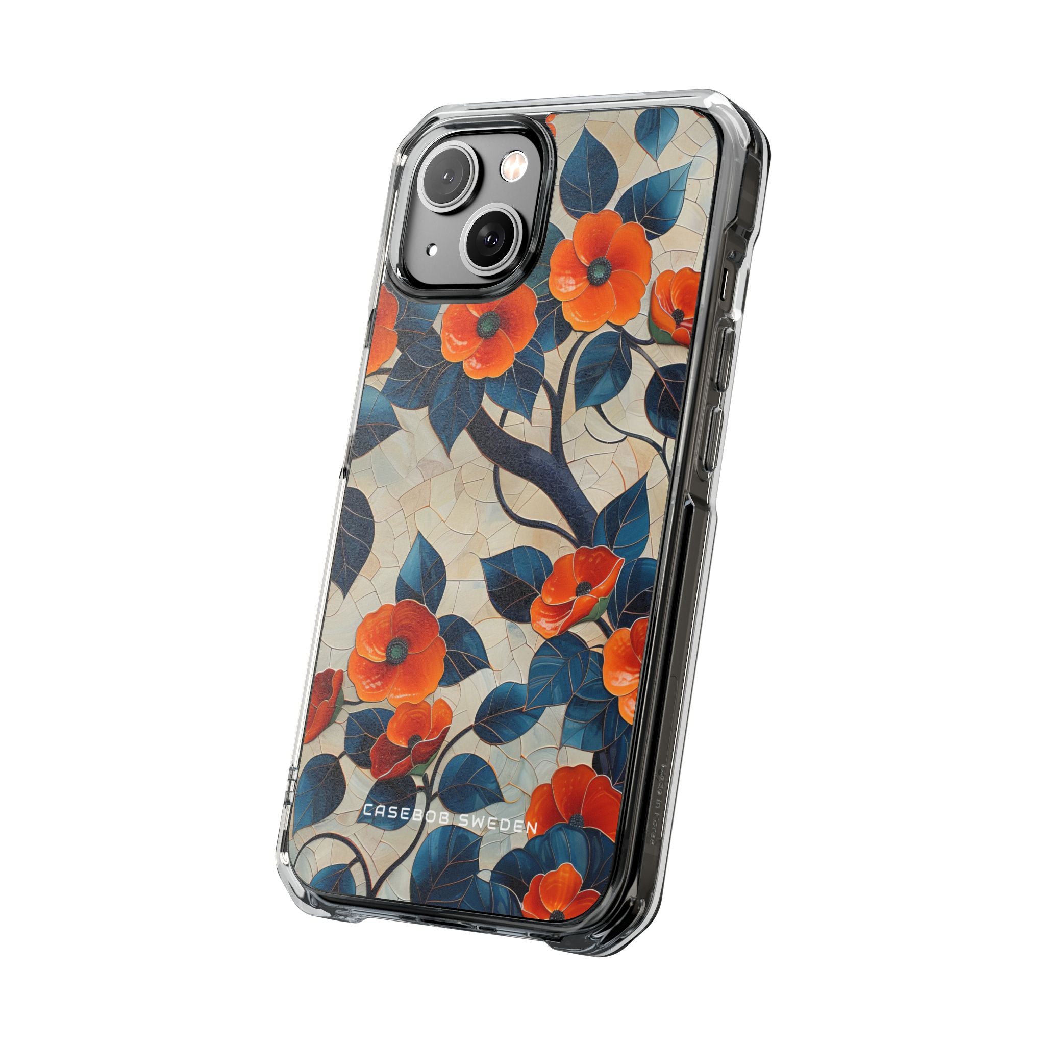 Orange Blossoms Mosaic Harmony iPhone 14 - Clear Impact Phone Case